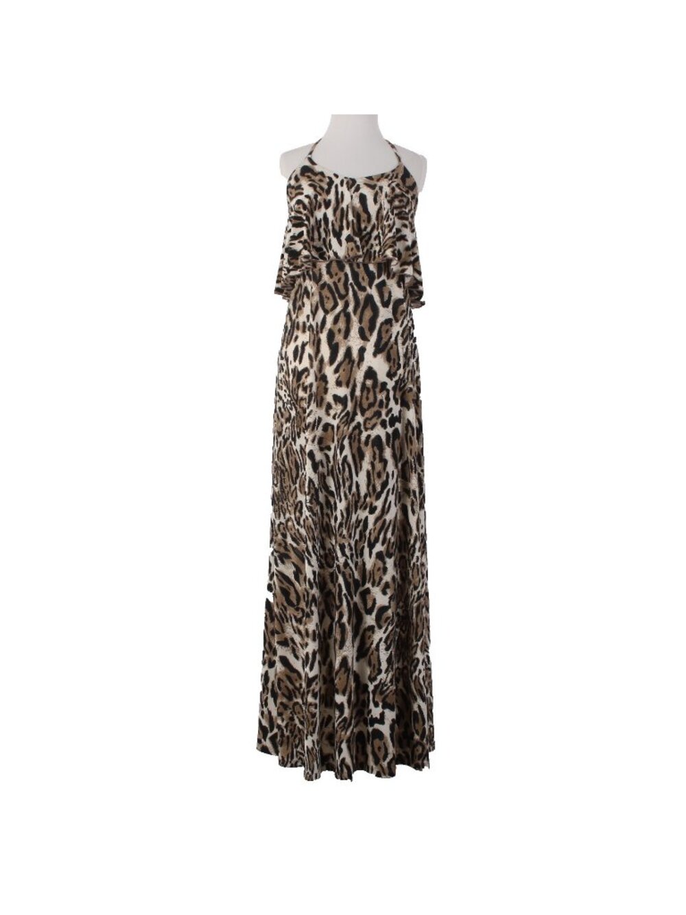 Veronica M Dress Sz S Brown White Animal Print Polyester Spandex Dress - Picture 1 of 9